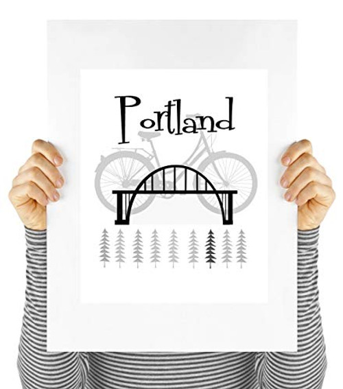 Portland travel Portland Oregon bridge Vacation wall decor Portlandia UNFRAMED Portland travel Portland Oregon bridge Vacation wall decor Portlandia UNFRAMED