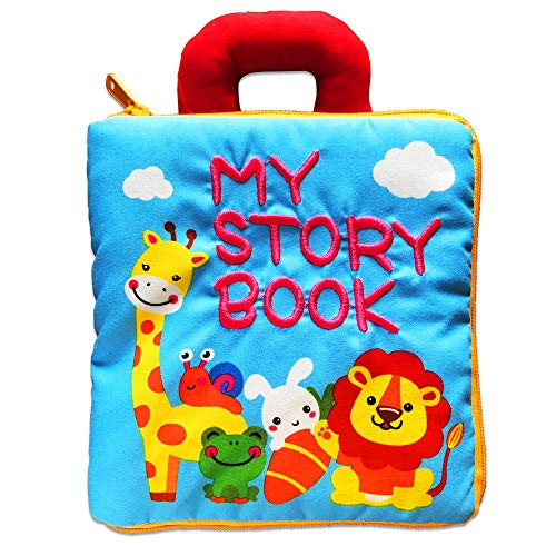 Richgv Quiet Cloth Book Toddler Book Activities for Babies Zipper 3D Soft Cloth Book Early Educational Toy