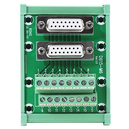 Mini Stable Simple Wiring DB15 DIN Rail Mount Interface Module Terminal Block Board Strong Applicability for Electrical Connection Serial Adapters