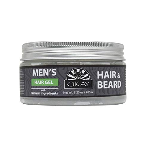 Okay men s natural hair gel 7.25 fluid ounce  Gray  7.25 Fluid Ounce