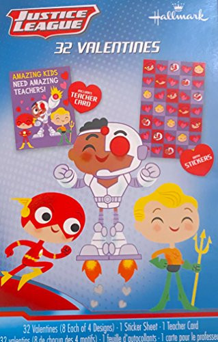 NEW Hallmark Childrens Valentine Day Cards Classroom Exchange  Justice League
