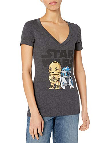Star Wars Junior s Buddies Graphic T-Shirt  Charcoal Heather  Large