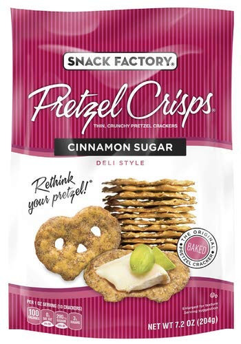 Snack Factory Pretzel Crisps  Cinnamon Sugar  Pack of 2