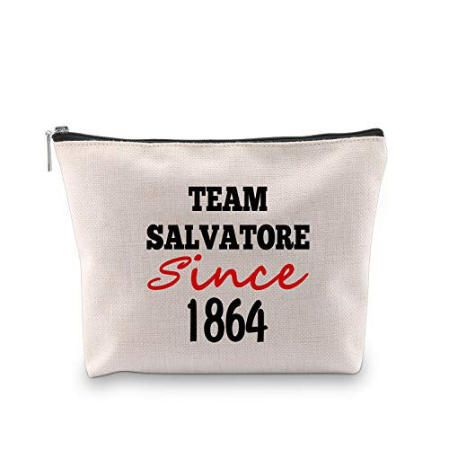 JXGZSO Team Damon  Stefan  Salvatore Since 1864 Cosmetic Bag Vampire Fandom MAKE-UP Bag Gift For Her  Team Salvatore