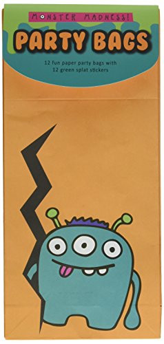 Ginger Ray Monster Madness Party Bags & Stickers (12 Pack), Mixed