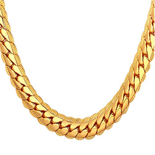 U7 Mens Chain 18K Gold Plated Hip Hop 