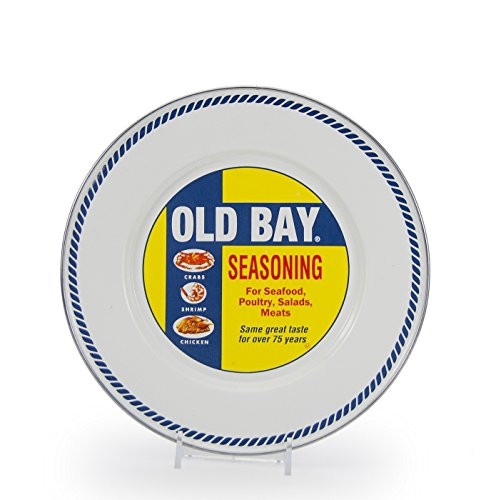 Enamelware - Old Bay Pattern - 8.5 Inch Sandwich Plate