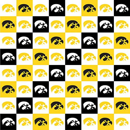 University of Iowa Cotton Fabric with New Mini Check Design-Newest Pattern-NCAA Cotton Fabric