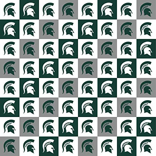 Michigan State Cotton Fabric with New Mini Check Design-Newest Pattern-NCAA Cotton Fabric