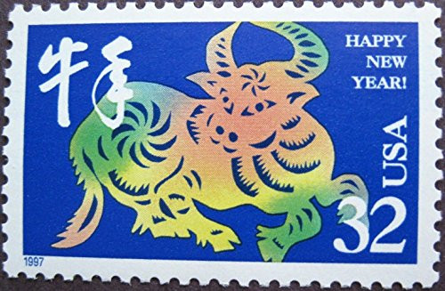 Year of the Ox  Lunar New Year  Full Sheet of 20 x 32-Cent Postage Stamps  USA 1997  Scott 3120