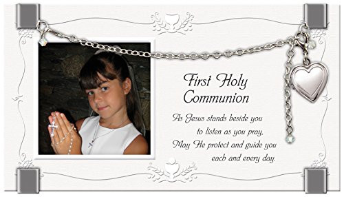 Cathedral Art GF201 First Holy Communion Glass Plaque Picture Frame, 7 by 4-Inch