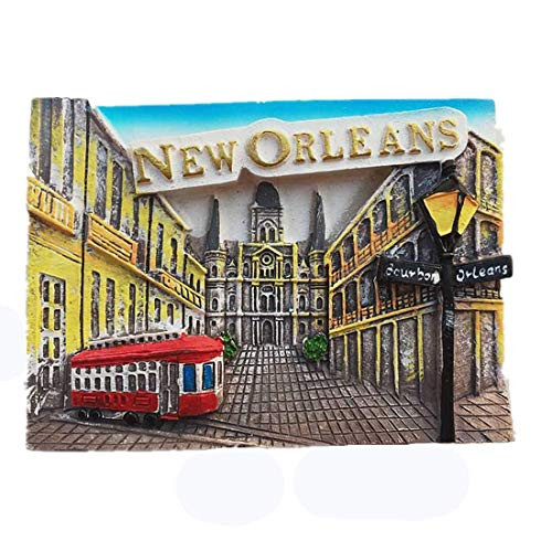 New Orleans Louisiana USA Fridge Magnet Tourist Souvenir Gift Collection  Home Kitchen Decoration Magnetic Sticker New Orleans America Refrigerator Magnet