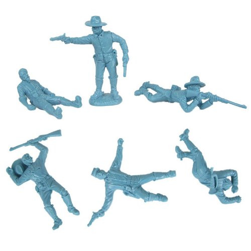 Civil War Dismounted Cavalry with Casualties Plastic Army Men: 12 piece set of LIGHT BLUE 54mm Figures - 1:32 scale