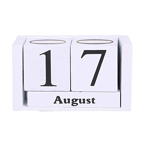 Vintage Wooden Perpetual Calendar Eternal Blocks Month Date Display Desktop Accessories Photography Props Home Office Decoration