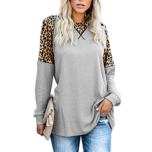 Mitiy Womens Tops Casual Long Sleeve Shirts Leopard Print Round Neck Loose Fit Color Block Tunic Tops Blouses Gray Mitiy Womens Tops Casual Long Sleeve Shirts Leopard Print Round Neck Loose Fit Color Block Tunic Tops Blouses Gray