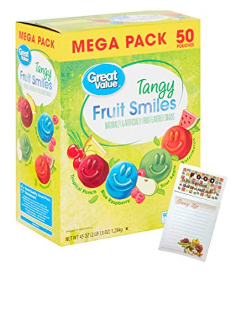Fruit Snacks Tangy Smiles Mega Pack Bundle - 50 Count Individual Snacks Accompanied with Snack Time Fun Grocery List Fruit Snacks Tangy Smiles Mega Pack Bundle - 50 Count Individual Snacks Accompanied with Snack Time Fun Grocery List