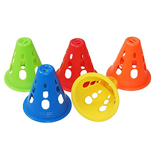 GSMWYY 20 Pcs Training Cones Slalom Cones Plastic Windproof Roadblock Traffic Road Cones for Roller Skating and Skate Practice for Kid Adult  5 Colors  Hollow Style