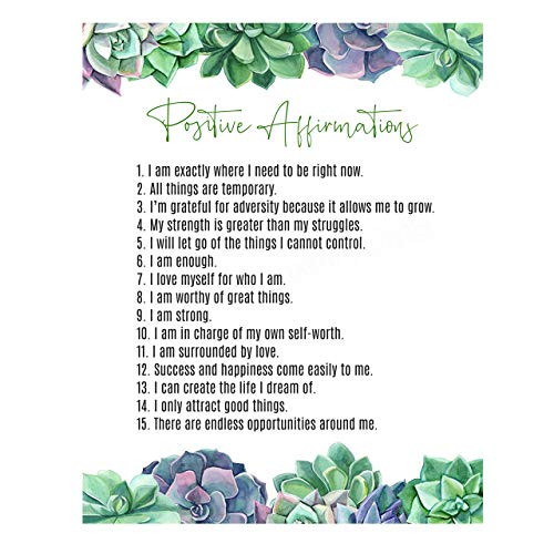 Positive Affirmations inch Inspirational Wall Art -11 x 14 inch Floral Typographic Poster Print-Ready to Frame. Positive Quotes for Home-Office-Studio-School-Dorm Decor. Great Gift and Reminders for All! Positive Affirmations inch Inspirational Wall Art -11 x 14 inch Floral Typographic Poster Print-Ready to Frame. Positive Quotes for Home-Office-Studio-School-Dorm Decor. Great Gift and Reminders for All!