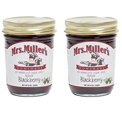 Mrs. Miller s Amish Homemade Seedless Blackberry No Granulated Sugar Added Jam 9 Ounces - Pack of 2 No Corn Sugar Mrs. Miller s Amish Homemade Seedless Blackberry No Granulated Sugar Added Jam 9 Ounces - Pack of 2 No Corn Sugar