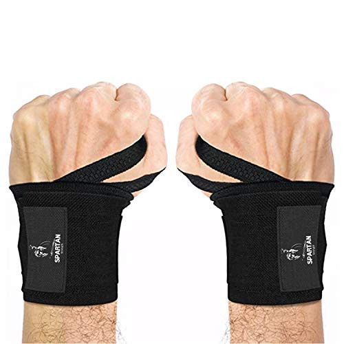 Spartan Strength Weightlifting Wrist Straps - Best Support  and  Relieve for Gym  and  Crossfit - Best Wrist Straps for Powerlifting  Bodybuilding  Strength Training  Weight Lifting - Men and Women  Black