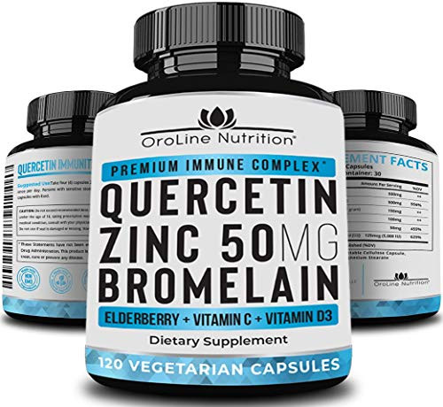 Quercetin 500mg with Bromelain Zinc 50mg Vitamin C Vitamin D3 and Elderberry A Potent Immunity Booster Zinc Quercetin Supplement for Immune Support with Anti Inflammatory and Antioxidant Properties Quercetin 500mg with Bromelain Zinc 50mg Vitamin C Vitamin D3 and Elderberry A Potent Immunity Booster Zinc Quercetin Supplement for Immune Support with Anti Inflammatory and Antioxidant Properties
