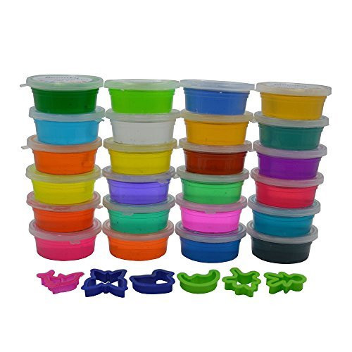Blomiky 24 Colors Crystal mud Plasticine and Modeling Clay Slime Play-set Crystal Mud 24