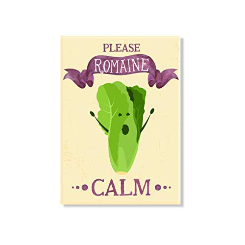 Please Romaine Calm Magnet Pun Gift 2.5 x 3.5