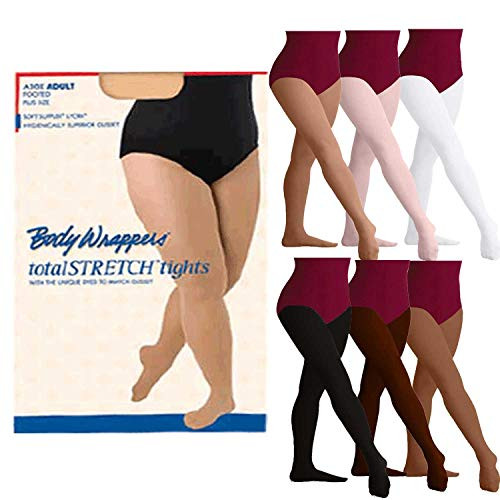 Plus Size Total Stretch Footed Tights  A30X  Black  3X4X