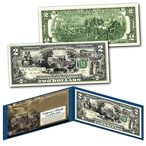 CONFEDERATE RAILROADS Banknote of The American Civil War on Genuine New 2 Bill