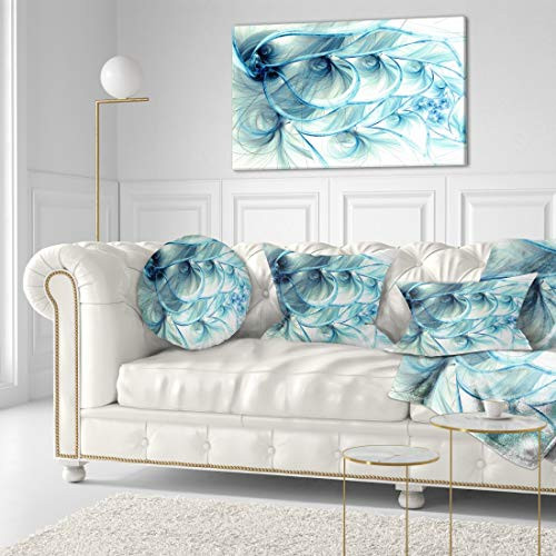 Designart PT11898-40-20 Light Blue Fractal Flower Soft Pattern Large Floral Canvas Art Print 40x20, Designart PT11898-40-20 Light Blue Fractal Flower Soft Pattern Large Floral Canvas Art Print 40x20,