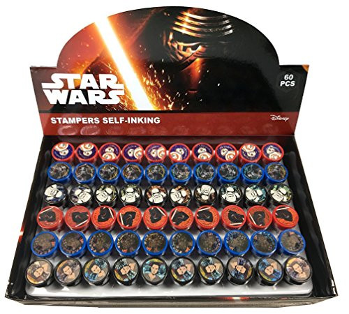 Disney Star Wars Self-inking Stamps Birthday Party Favors 60 Pieces (Complete Box)