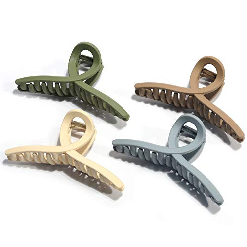 Big Hair Claw Clips No Slip Big Matte Jaw Butterfly Hair Claw Clamp Large Strong Hold Barrette Hair Accessories for Women 4 pcs