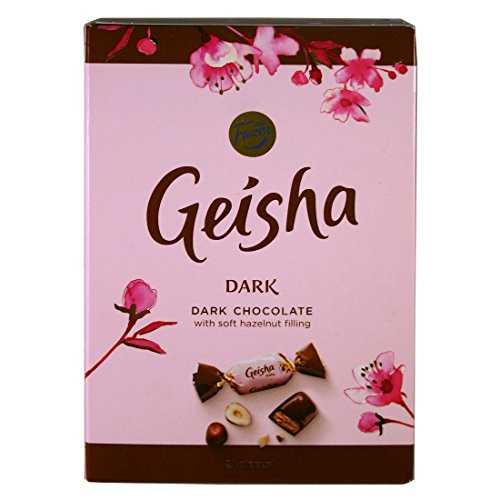 Fazer Geisha Dark Chocolates with Soft Hazelnut Filling Small Box 5.3 Oz   150g