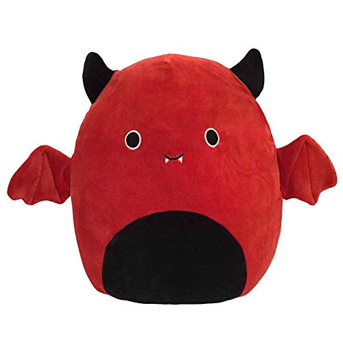 IKASEFU 8 Inch Cute Fat Bat Plush Toy Stuffed Animal Lovely Red Bat Devil Soft Plush Pillow Doll Gift Decoration Birthday Gift Holiday