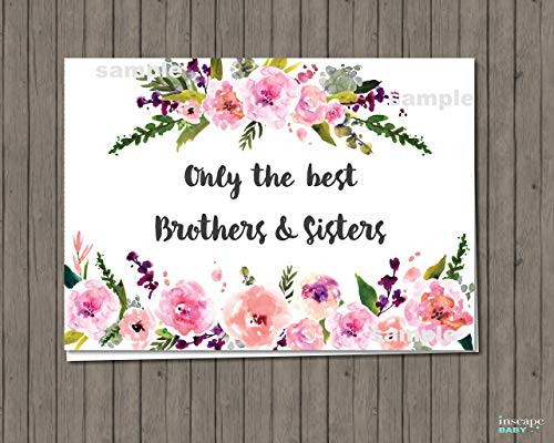Pregnancy Reveal Card  Pregnancy Announcement - Only the Best Brothers  and  Sisters Get Promoted to Uncle  and  Aunt - New Uncle New Aunt New Auntie Card Floral Baby Announcement We re Expecting A140-40R