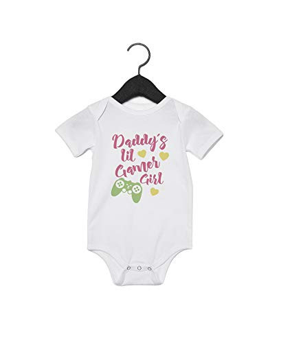 EGDKids Daddy´s Lil Gamer Girl Quote Baby Bodysuit White  R021   0-6 Months