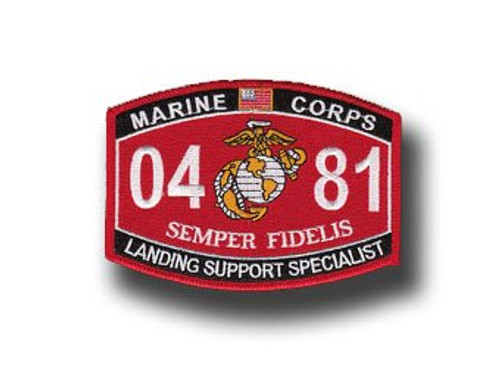 Landing Support Specialist Marine Corps MOS 0481 5 inch Military Patch Landing Support Specialist Marine Corps MOS 0481 5 inch Military Patch
