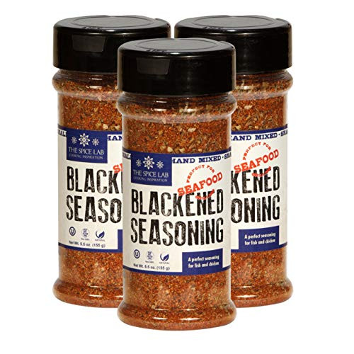 The Spice Lab No. 28 - New Orleans Blackened Seasoning Blackening Blend  No Fillers  Clean Label  All Natural  Kosher - 5.5 oz. Shaker Jar - 3 Pack