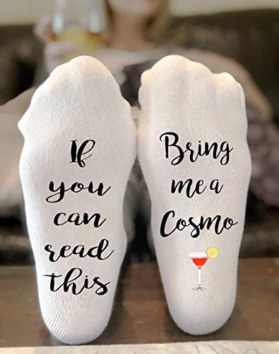 If You Can Read This Bring Me A Cosmo Novelty Funky Crew Socks Men Women Christmas Gifts Cotton Slipper Socks