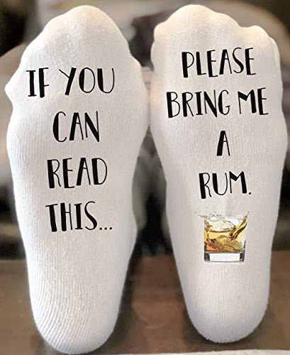 If You Can Read This Bring Me A Rum Funny Novelty Funky Crew Socks Men Women Christmas Gifts Slipper Socks