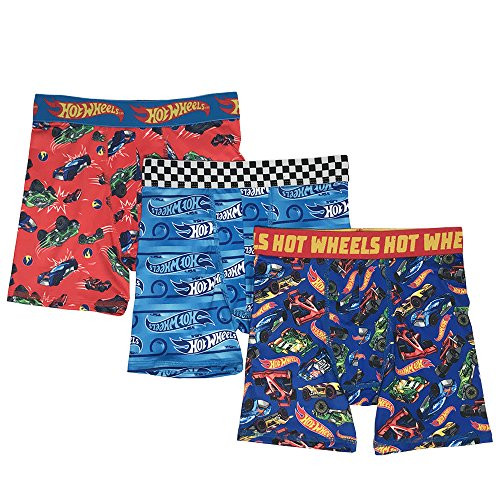 Mattel Boys  Big 3-Pack Athletic Boxer Brief Underwear  hot Wheels Multi  8