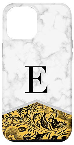 iPhone 12 Pro Max Initial Letter E Monogram Citrus Color Block Classy Floral Case