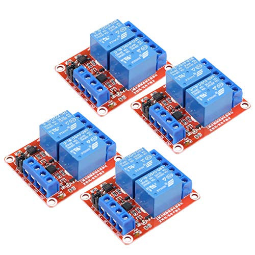 Electrical Buddy 4pcs 2Channel 5V Relay Module with Optocoupler Isolation Support High and Low Level Trigger Relay Red Board