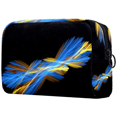 Small Makeup Bag for Purse Travel Makeup Pouch Mini Cosmetic Bag for Women Girls Abstract feather