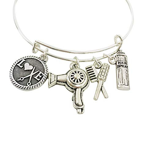 Hair Stylist Gift Charm Bangle Bracelet Cosmetology Graduation Hair Stylist Gift Charm Bangle Bracelet Cosmetology Graduation