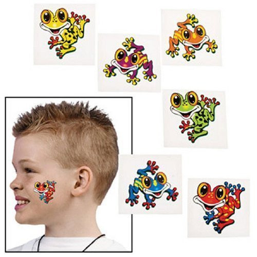 Fun Express Frog Temporary Tattoos Party Favor - 72 Pieces