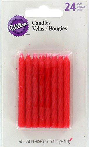 Wilton Birthday Candles, 2.5-Inch, Red, 24-Pack
