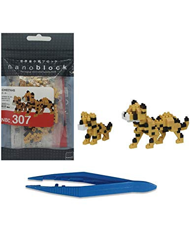 Nanoblock Cheetars  plus Gift Tweezers Plastic Cube Building Blocks  Smartoys