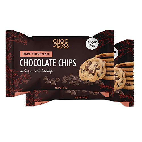ChocZero s Dark Chocolate Chips - Sugar Free Low Carb Keto Friendly 2Bag 14oz ChocZero s Dark Chocolate Chips - Sugar Free Low Carb Keto Friendly 2Bag 14oz