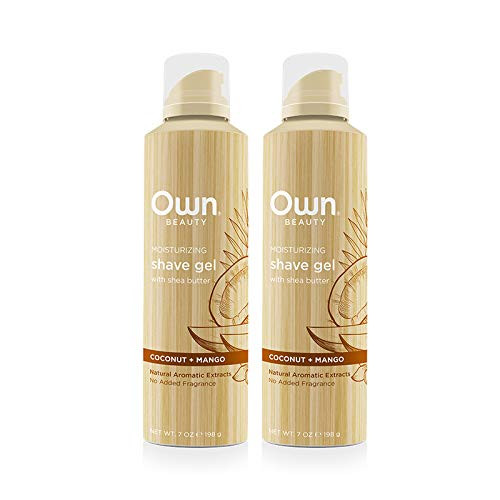 Own Beauty Shave Gel - Coconut  plus Mango   7-ounce Twin Pack   Naturally Derived  Parabens-free  Dye-Free  and Certified Cruelty Free